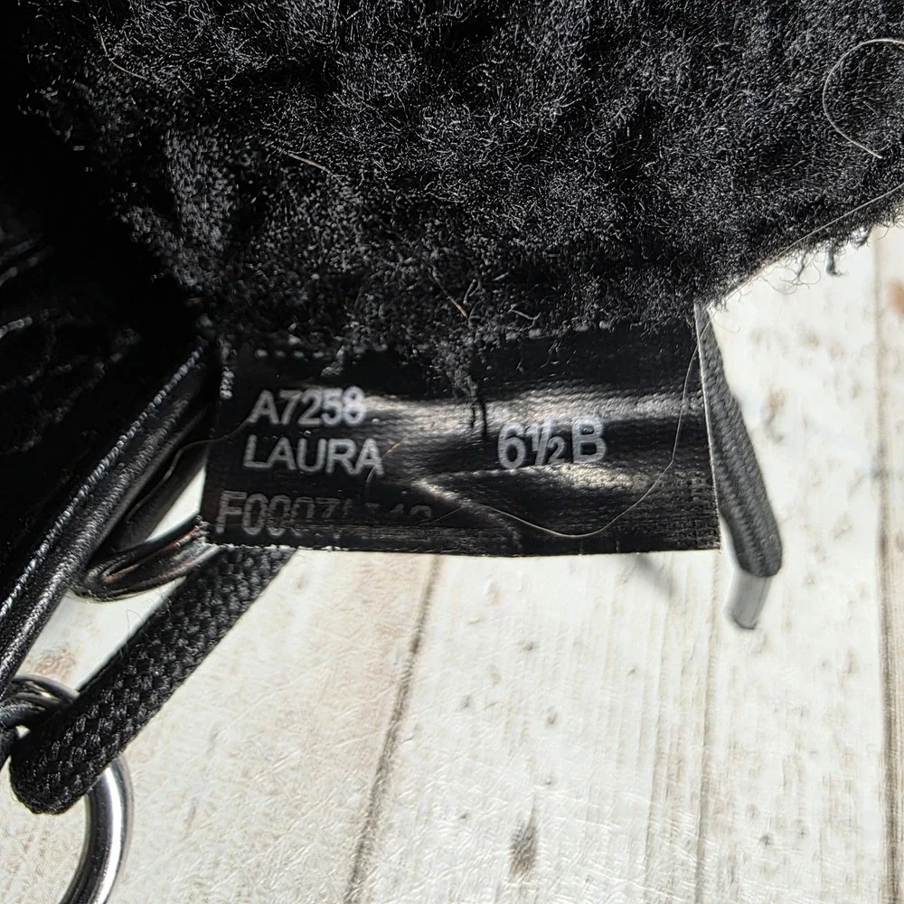 Coach‎ Laura Black Leather & Signature Fur Lined Winter Boots Womens Size 6.5B
